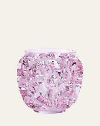 Lalique Tourbillons Pink Luster Vase, 8