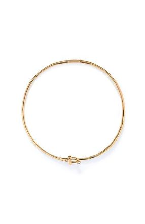 UNOde50 Rigid Necklace With 18K Gold-Plated Front Clasp With White Topaz in Metallic Gold at Nordstrom