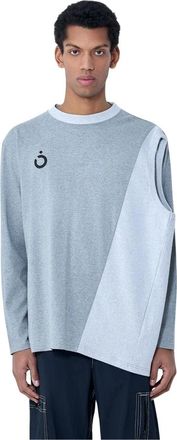 Noma t.d. Asymmetrische Top met Lange Mouwen - Heren - Sweatshirts - Grijs - L - Katoen - Hoodies & sweatvesten