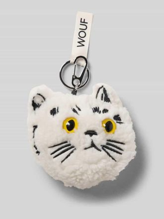Wouf Schl&uuml;sselanh&auml;nger mit Logo-Detail Modell Luna Cat in Offwhite, Gr&ouml;&szlig;e 1