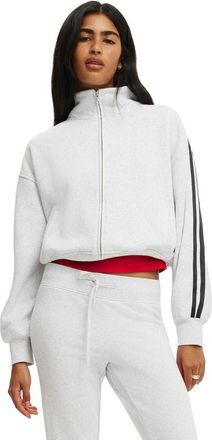 Cotton On Womens Funnel Neck Fleece Zip Through in Light Grey Marle Taping at Nordstrom, Size Xx-Small