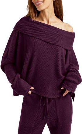 Splendid London One-Shoulder Lounge Top in Plum at Nordstrom Rack, Size X-Small