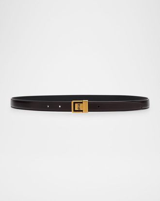 Saint Laurent Ceinture YSL Leather Skinny Belt