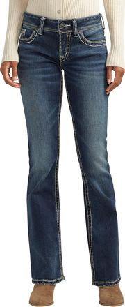 Silver Jeans Co Womens Plus Size Suki Mid Rise Bootcut Jeans, Indigo, 30W x 34L