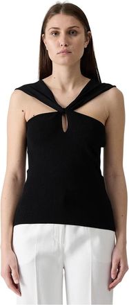 Federica Tosi Chique Zwart Viscose Top - Dames - Tops zonder mouwen - Zwart - S - Polyester - Tops