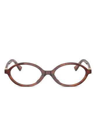 Miu Miu Eyewear Bril met ovaal montuur - Bruin