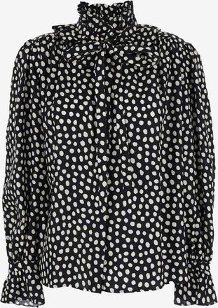 Chlo&eacute; Silk Shirt With Polka Dot Pattern