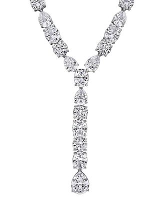 Rina Limor Silver 118.27 ct. tw. Lab-Grown White Sapphire Lariat Necklace