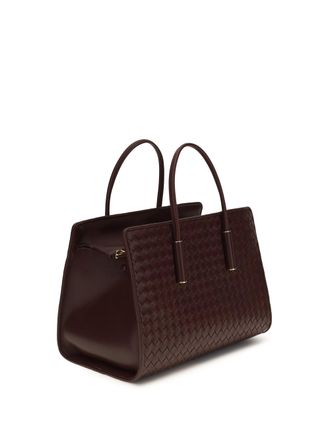 Bottega Veneta Womens Tote Bag Barbara Deep Mahogany Leather Mahogany-Brass Lamb (ovis Aries) Shoulder Mahogany/brass
