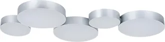 Beliani Beliani - L&aacute;mpara De Techo Led De Metal Plateado 5 Luces Moderno Glamour Decoraci&oacute;n Luga
