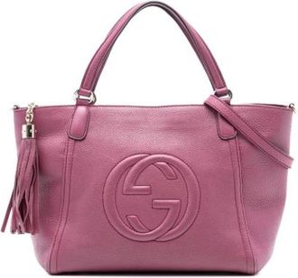 Gucci Pre-owned Handbags, female, Purple, Size: ONE SIZE Pre-owned Leather Handbag