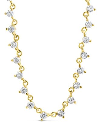 Sterling Forever 14K Plated Cz Brigid Tennis Necklace