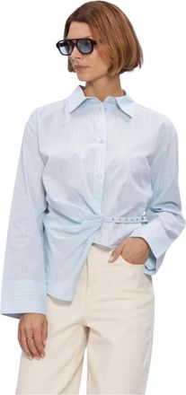MY ESSENTIAL WARDROBE Overhemden, Dames, Blauw, XL, Katoen, MWBella Riem Shirt