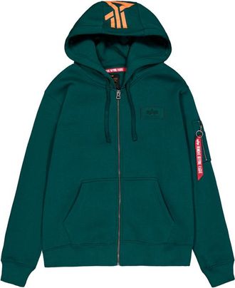 Alpha Industries Alpha Industries Mens Backprint Zip Hoodie - Green - Size Medium