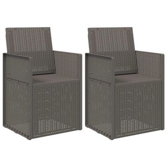 vidaXL Sillas De Comedor De Jard&iacute;n 2 Pcs Gris Claro Pp Vidaxl
