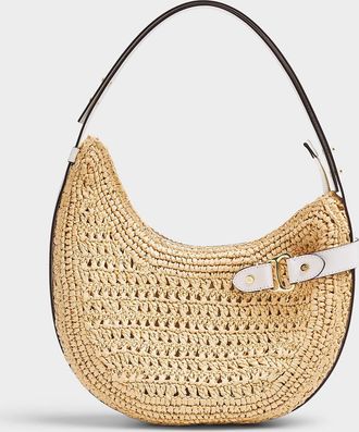 Lauren Ralph Lauren Womens Tasha braided straw hobo bag
