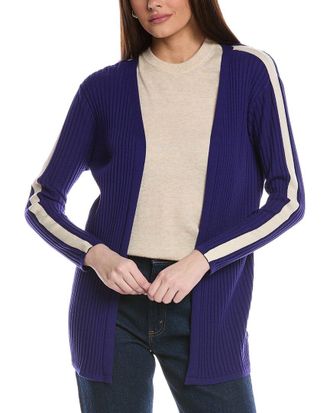 St. John Textured Rib Knit Cardigan