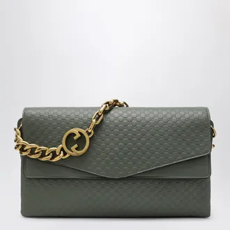 Gucci Large chain shoulder bag in sage green