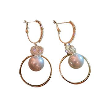 Generic Korean Vintage Zirconia Pearl Drop Earrings for Women Bohemian Owl Dragonfly Dan Multicoloured