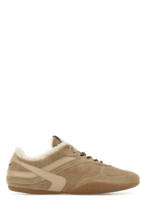 Miu Miu Beige Suede Sneakers