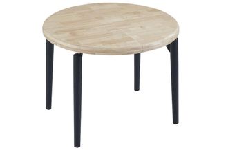 Mathi Design Mesa de comedor extensible de madera y acero negro
