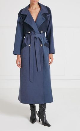 Temperley London Victory Trench Coat in Sea Blue at Nordstrom, Size 10