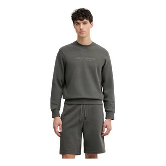 A|X Armani Exchange Hoodies & sweatvesten, Heren, Groen, XL, Katoen, Crewneck Sweatshirt met Tone Logo