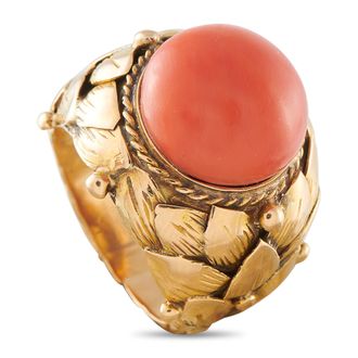 Luxury Bazaar 18K Rose Gold Coral Ring MF28-050426