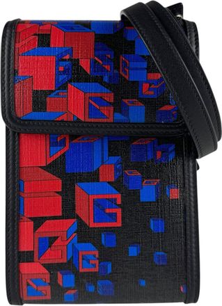 Gucci Black Blue Red Color Pvc Leather Shoulder Bag (Pre-Owned)