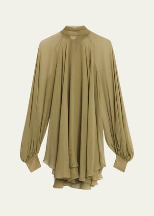 Prabal Gurung Silk Georgette Oversized Trapeze Blouse