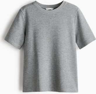 H&M T-Shirt aus Interlock-Jersey - Graumeliert