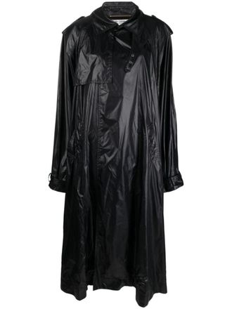 Saint Laurent Black Nylon Cloak Coat