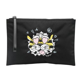 Kenzo Clutches, male, Black, Size: ONE SIZE Wild Tiger Large Clutch