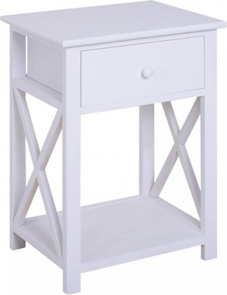 HOMCOM End Table-White 40Lx30Wx55H cm | TJ Hughes White