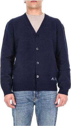 A.P.C. Kenny Cardigan - Heren - Vesten - Blauw - S - Wol - Truien & Vesten