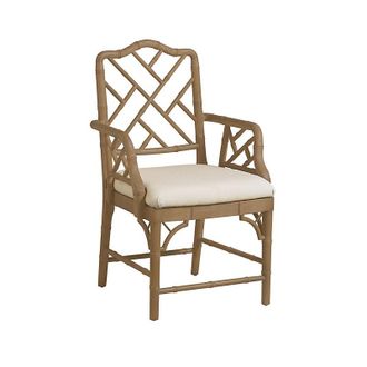 Ballard Designs Dayna Arm Chair - Natural Oak/Sandberg Parchment - Ballard Designs