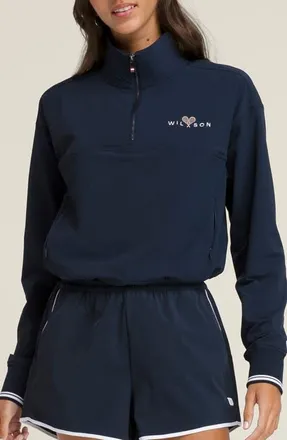 Wilson Davenport Woven Popover in Classic Navy at Nordstrom, Size X-Small