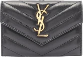 Saint Laurent Pre-owned Wallets, female, Black, Size: ONE SIZE Pre-owned Leather wallets
