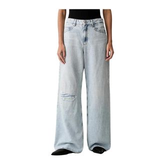 HUGO BOSS Jeans, Dames, Blauw, W28 L30, Katoen, Emma Slouchy Jeans