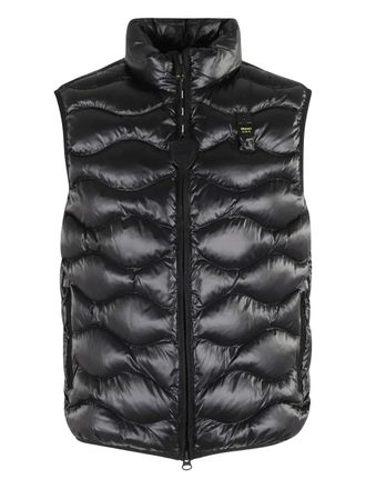 Blauer quilted-wave gilet - Black