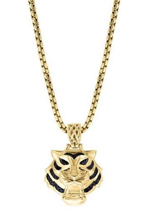 Effy Mens Black Spinel Tiger Pendant Necklace at Nordstrom Rack, Size 22