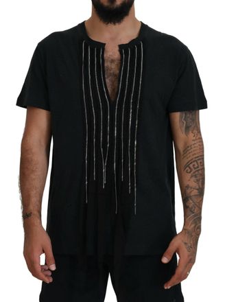 Dsquared2 Dsquared&sup2; Chain Embellished Cotton Short Sleeve Mens T-shirt (Pre-Owned)