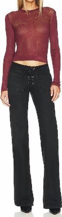 Free People H2O Crew Open Knit Top In Raw Garnet