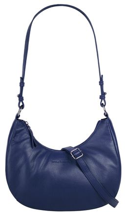 Bruno Banani Umh&auml;ngetasche BRUNO BANANI, Damen, Gr. B/H/T: 28cm x 24cm x 9cm onesize, blau, Leder, leicht gl&auml;nzend, unifarben, Taschen Umh&auml;ngetasche, echt Leder