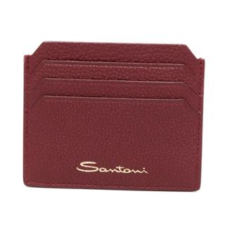 Santoni Tumbled Leather Credit Card Holder - female - Santoni - Wallets & Cardholders - Red - ONE SIZE - Accessories
