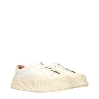 Jil Sander Leather Platform Sneaker - White