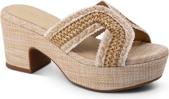 Chocolat Blu Womens Gen Raffia Sandal In Tan