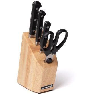Arcos Juego Cocina &Oacute;pera - Organizado Todo En Un Taco De Madera De Caucho. Este Juego De Cocina Est&aacute; Compuesto Por Tres Cuchillos De La Serie &Oacute;pera Y Unas T