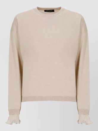 Fabiana Filippi fine-knit wool-cotton crewneck midi dress