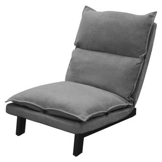 ML Design Silla de suelo reclinable gris, sof&aacute; bajo estilo japon&eacute;s con respaldo